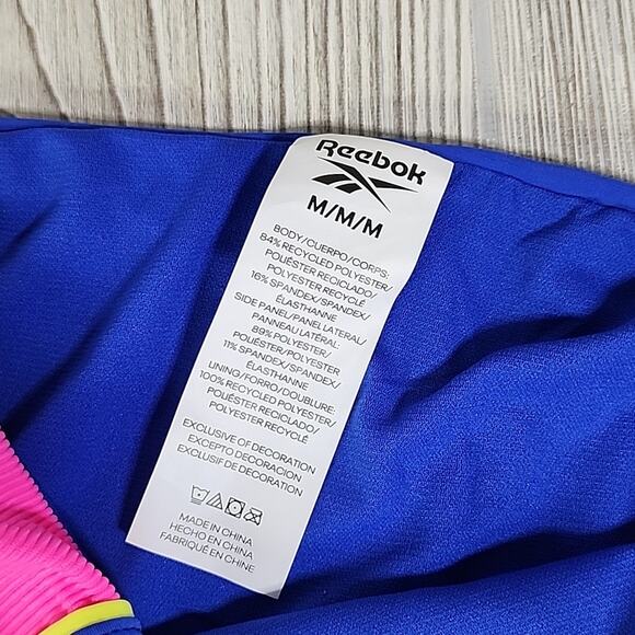 Reebok High Waist Swimsuit Bottom Pink Blue Womens Size Medium NWT - Picture 5 of 8